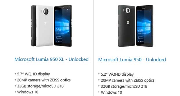 lumia950 950XL evi 30 09 15 - Lumia 950 e 950 XL: dettagli in arrivo da Microsoft UK