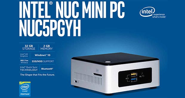 nuc evi 20 10 2015 - Intel NUC5PGYH: mini PC con CPU Braswell e Windows 10